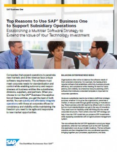 Download: How SAP Business One supports your subsidiary operations